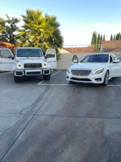Sleek white cars for rent